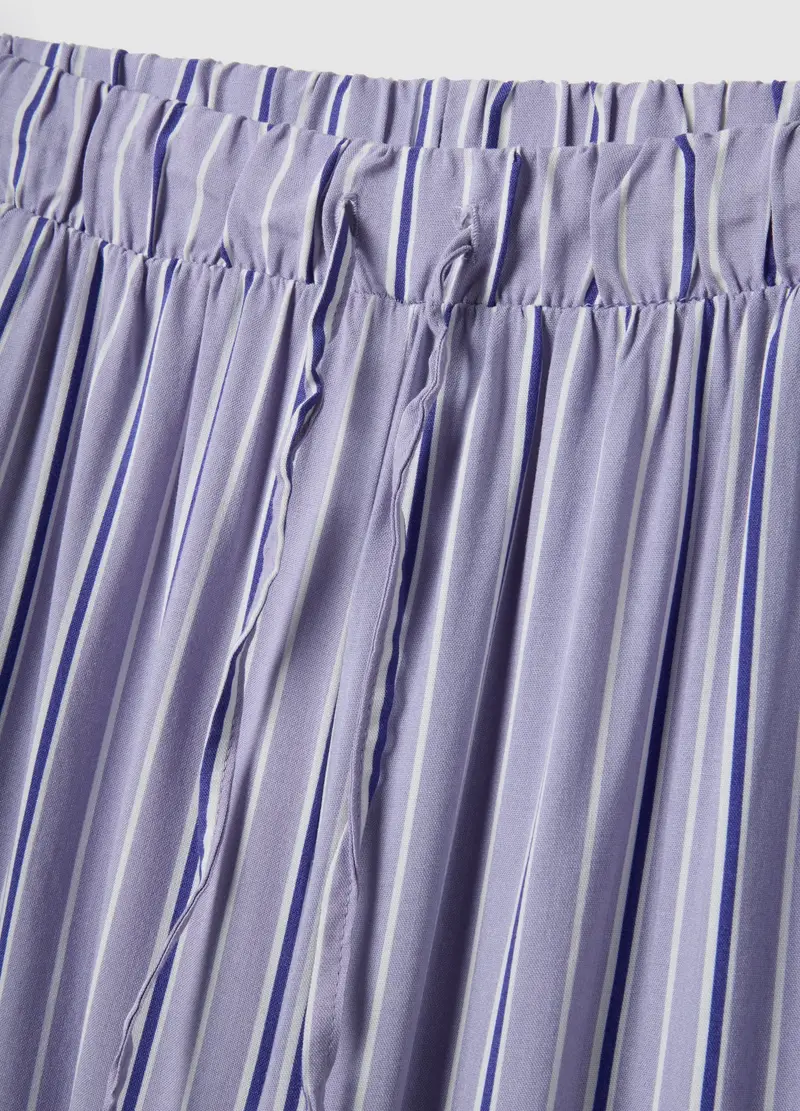 Pantaloni Pigiama In Pura Viscosa Viola A Righe Regular Fit, Donna, Viola miniatura 2