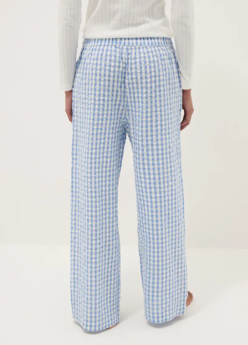 Pantaloni Pigiama In Puro Cotone A Quadri Multicolor Regular Fit, Donna, Multicolor miniatura 3