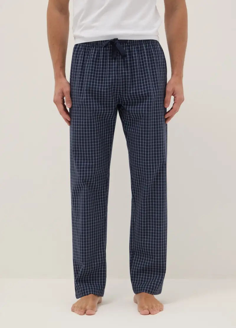 Pantaloni Pigiama In Puro Cotone A Quadri Multicolor Regular Fit, Uomo, Multicolor miniatura 2
