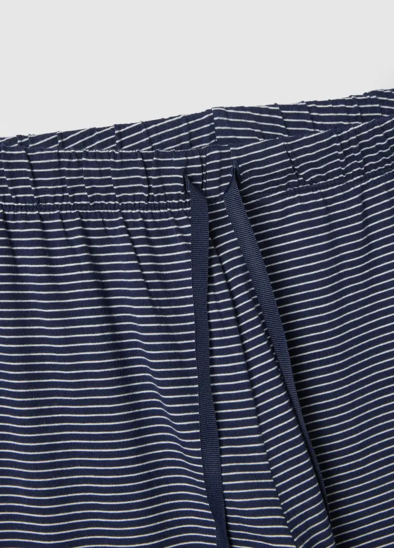 Pantaloni Pigiama In Puro Cotone A Righe Multicolor Regular Fit, Donna, Multicolor miniatura 2