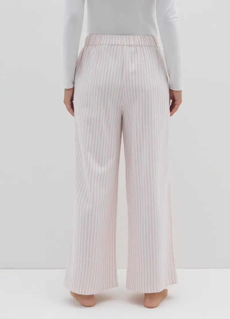 Pantaloni Pigiama In Puro Cotone Multicolor Regular Fit, Donna, Multicolor miniatura 3