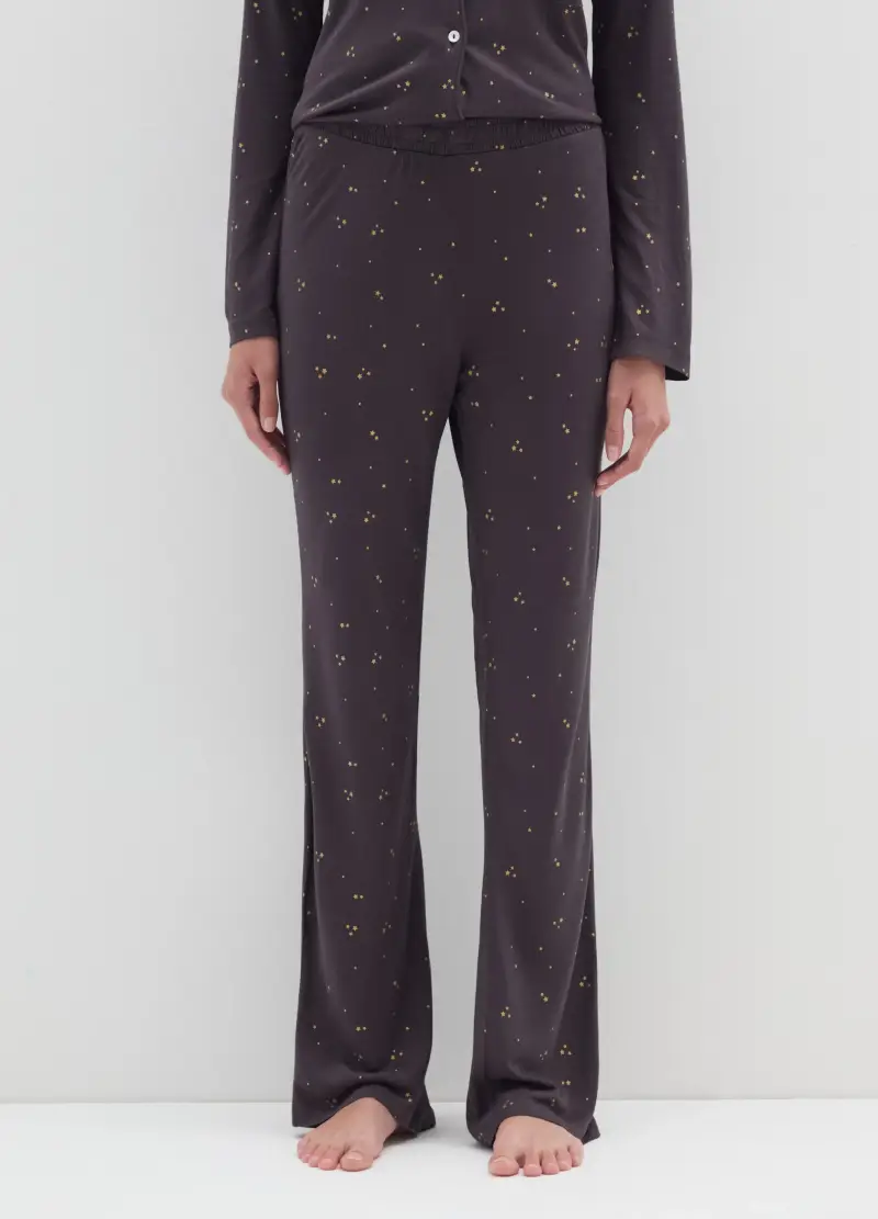 Pantaloni Pigiama Viola Con Stelline Regular Fit, Donna, Viola miniatura 2