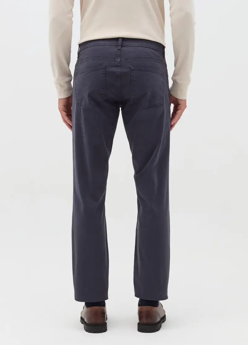 Pantaloni Regular Fit Cinque Tasche, Uomo, Blu miniatura 3
