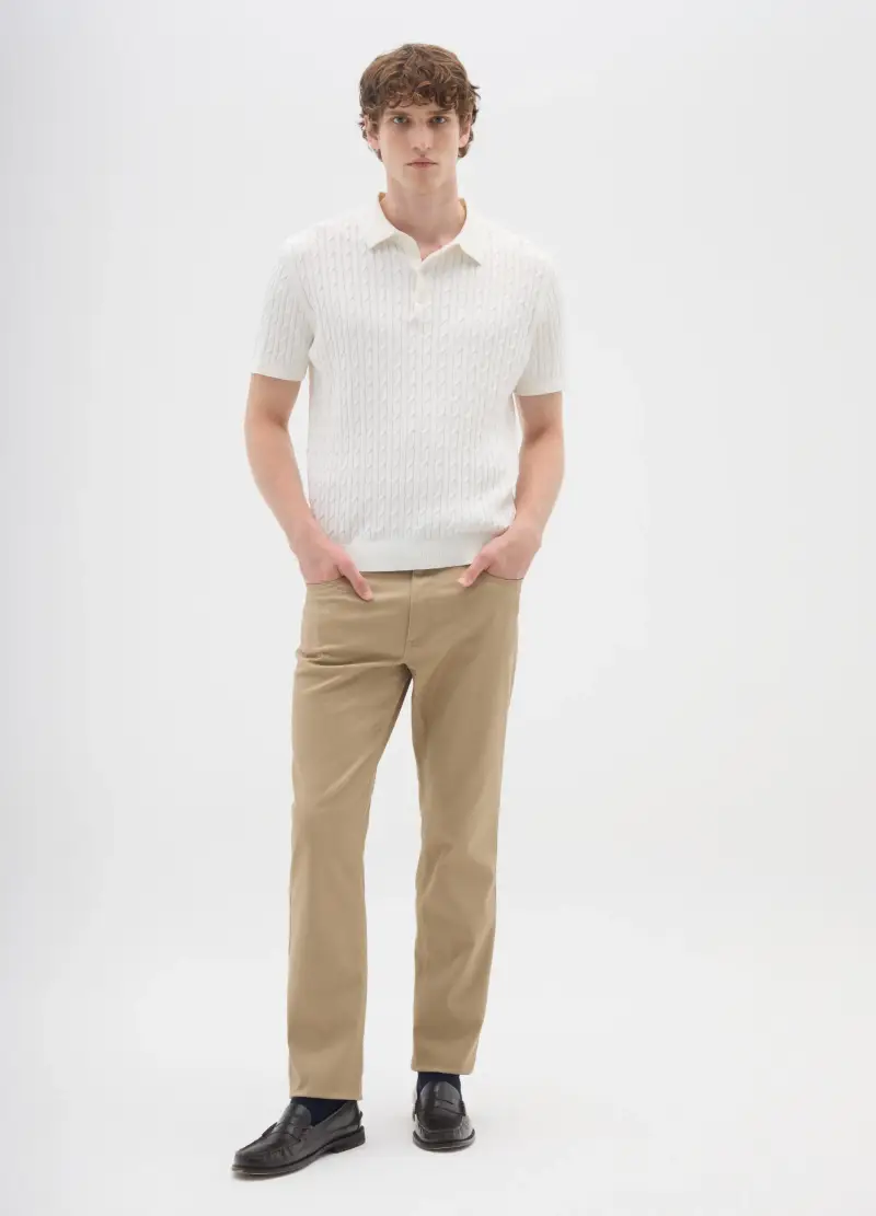 Pantaloni Slim Fit Beige, Uomo, Beige