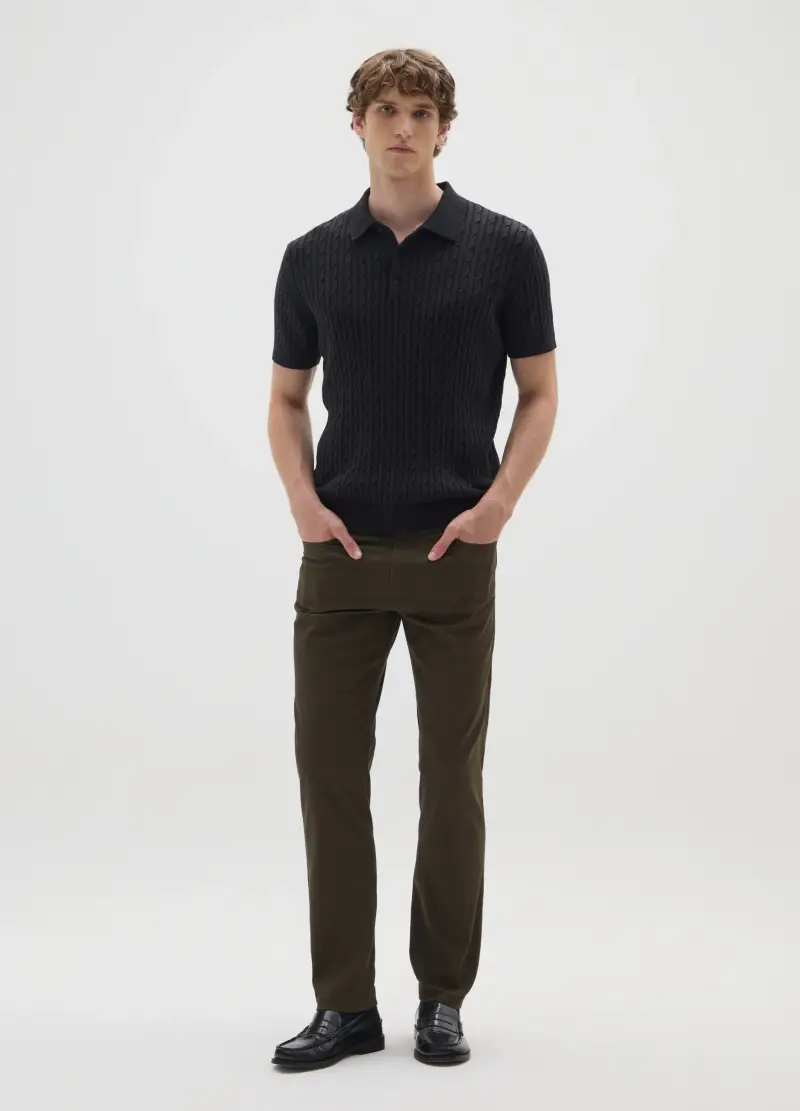 Pantaloni Slim Fit Verde Oliva, Uomo, Verde