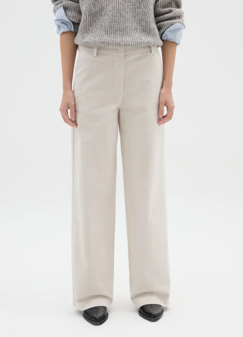 Pantaloni The Iconic Pants Beige Chiaro In Cotone E Velluto, Donna, Beige miniatura 2
