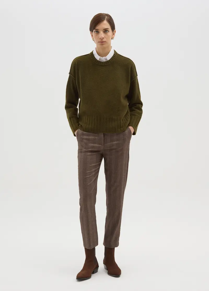 Pantaloni The Iconic Pants Beige Scuro Slim Fit, Donna, Beige