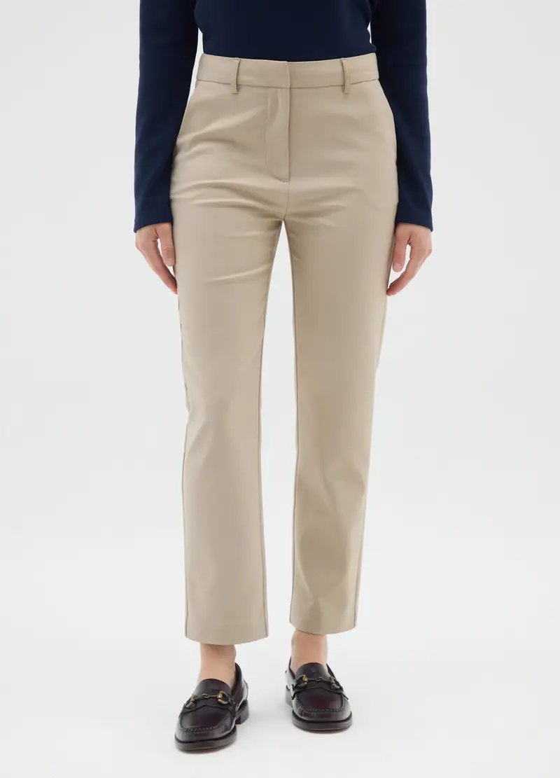 Pantaloni The Iconic Pants Beige Slim Elasticizzati, Donna, Beige miniatura 2