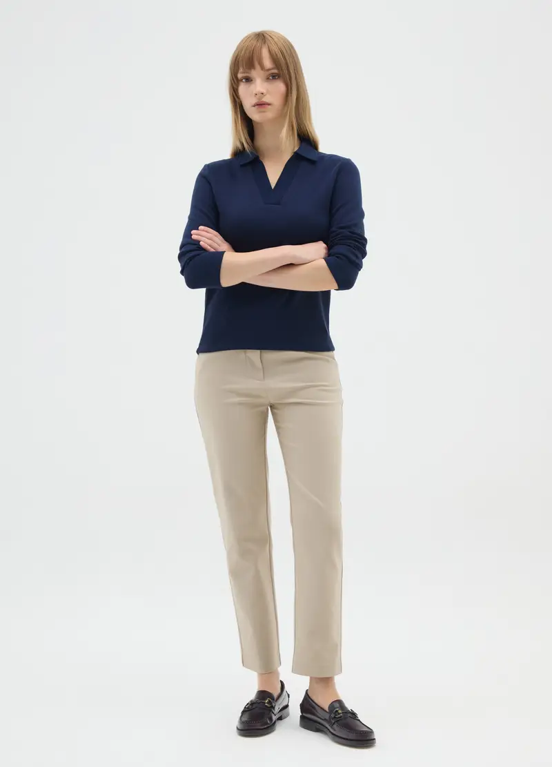 Pantaloni The Iconic Pants Beige Slim Elasticizzati, Donna, Beige