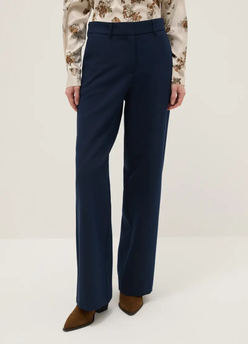 Pantaloni The Iconic Pants Blu Navy In Misto Viscosa, Donna, Blu miniatura 2