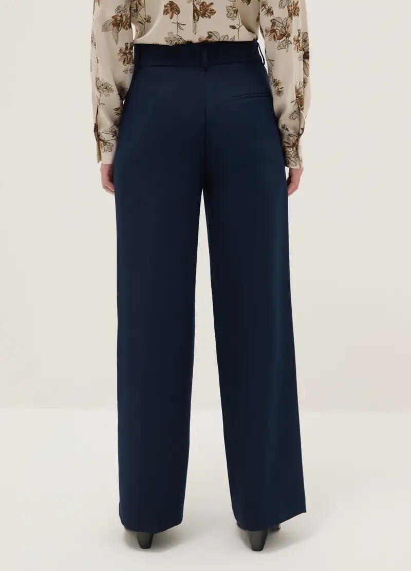 Pantaloni The Iconic Pants Blu Navy In Misto Viscosa, Donna, Blu miniatura 3