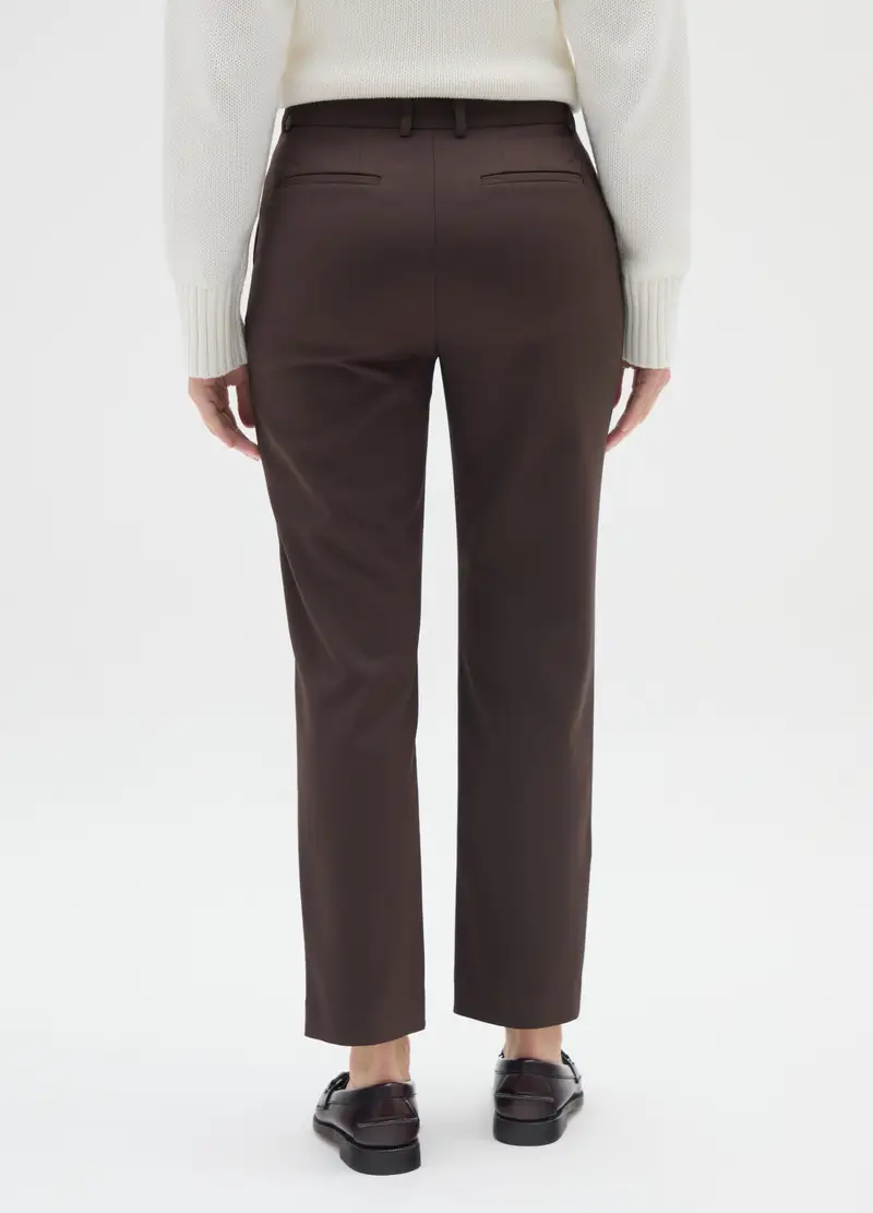 Pantaloni The Iconic Pants Marroni Fit Slim In Misto Cotone, Donna, Marrone miniatura 3