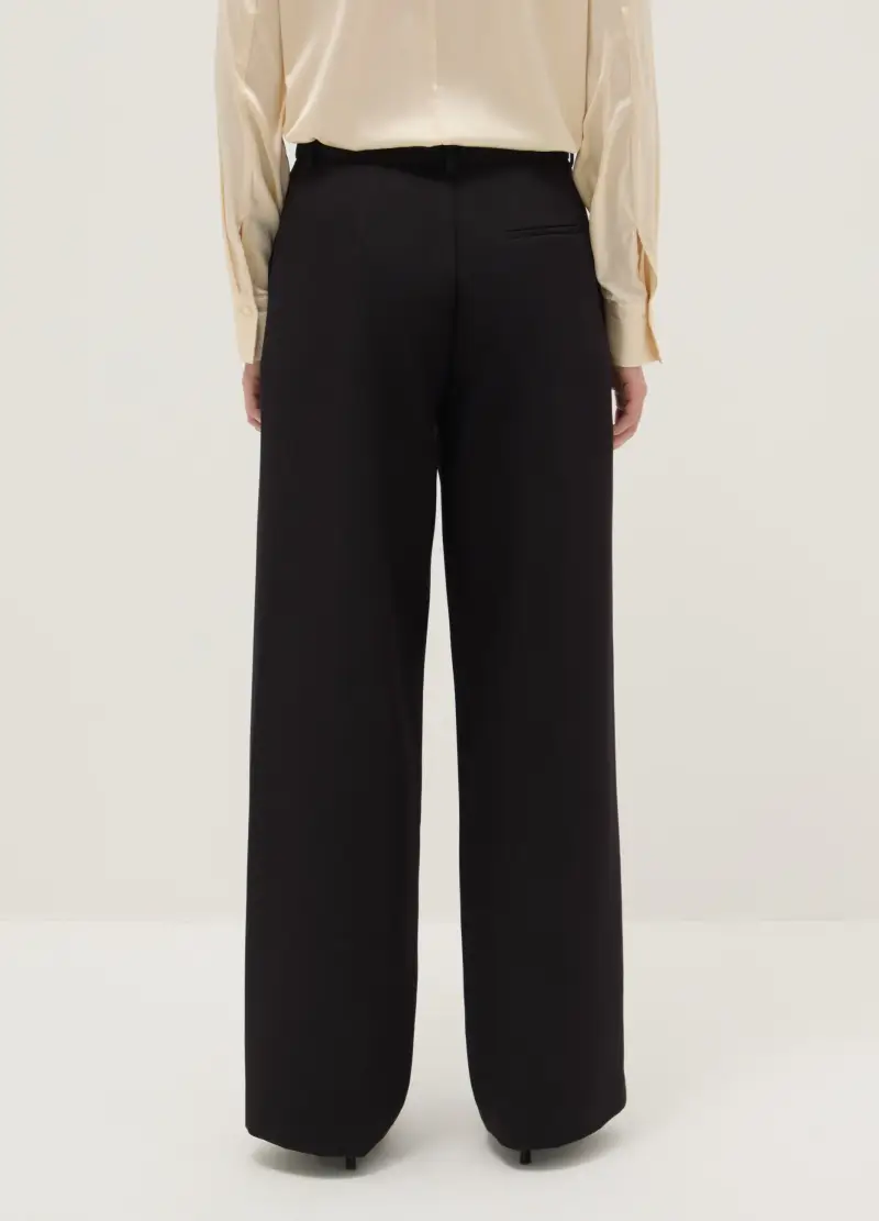 Pantaloni The Iconic Pants Neri In Misto Viscosa, Donna, Nero miniatura 3