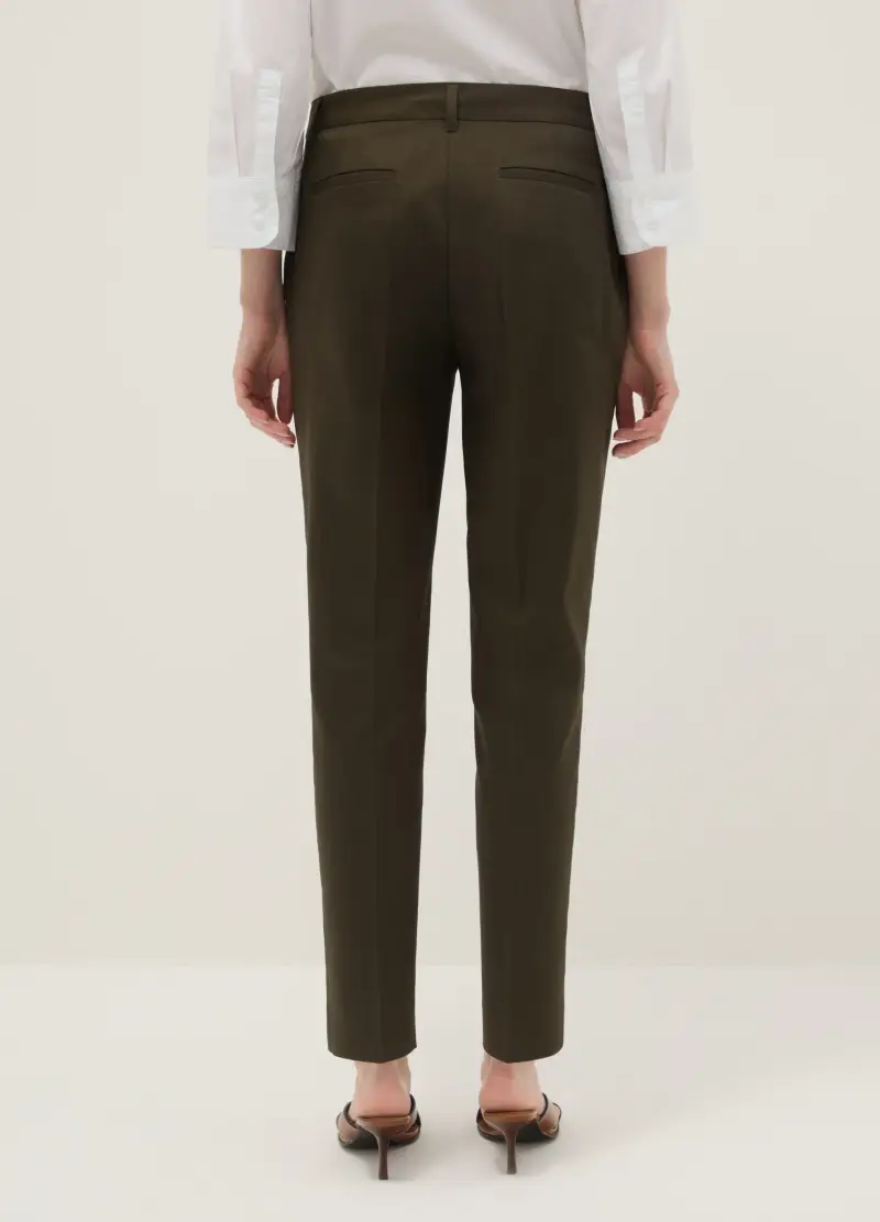 Pantaloni The Iconic Pants Verdi In Cotone Elasticizzato, Donna, Verde miniatura 3