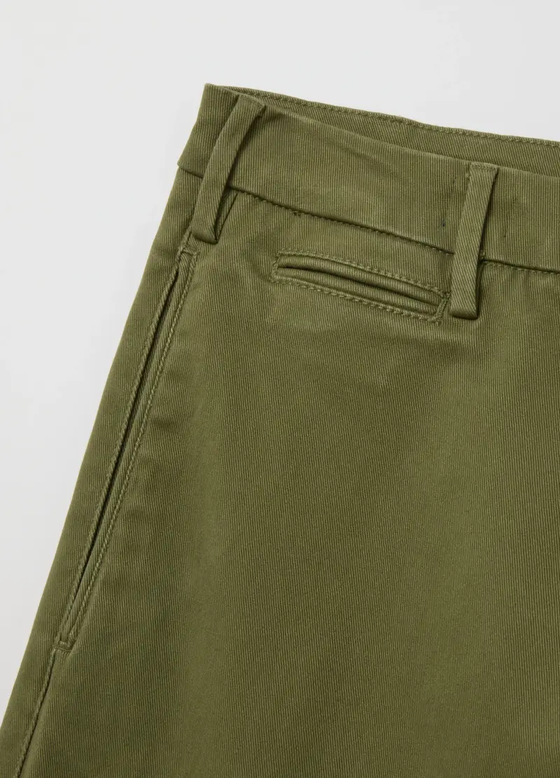 Pantaloni Verdi In Cotone Elasticizzato Carrot Fit, Uomo, Verde miniatura 2