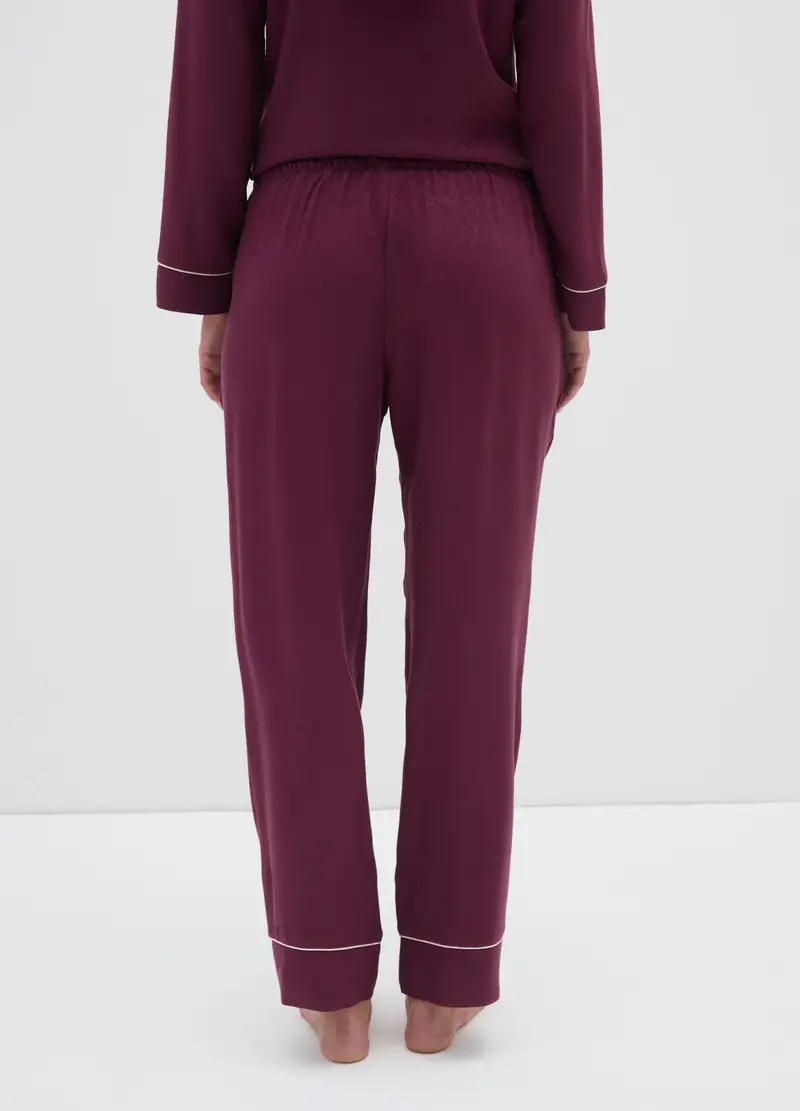 Pantaloni Viola Vinaccia Del Pigiama Con Vita Elasticizzata, Donna, Viola miniatura 3