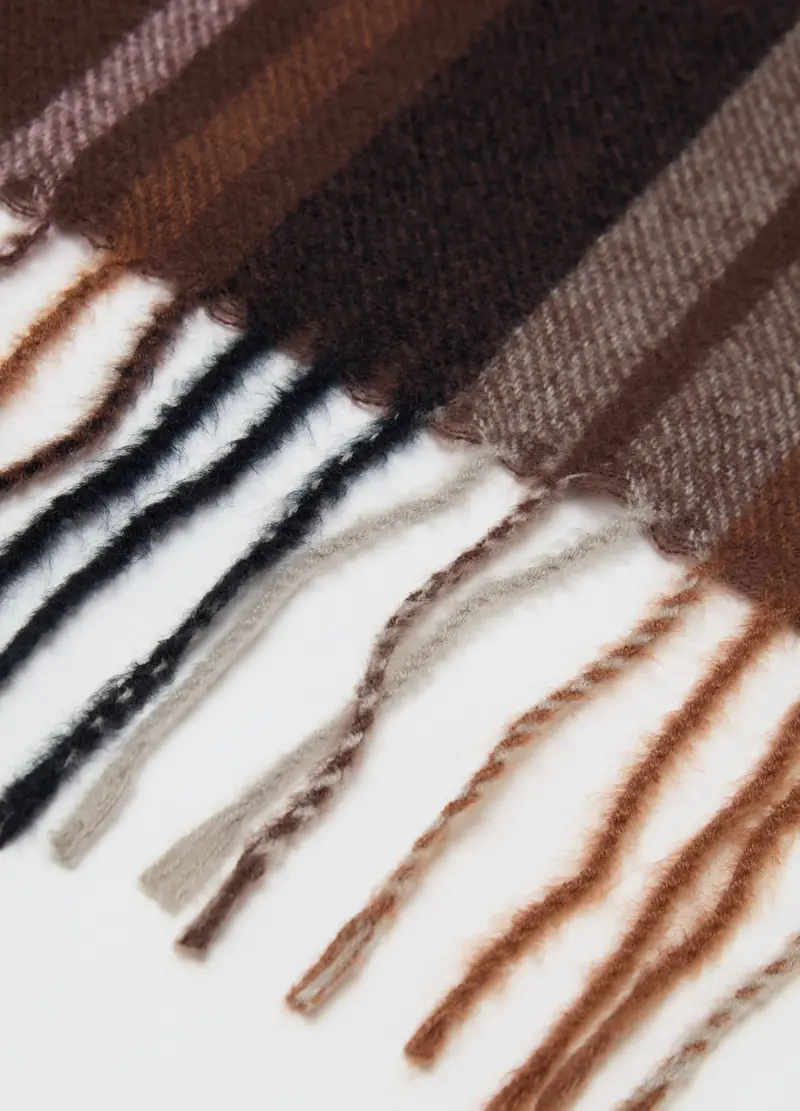 Pashmina Check Con Frange, Donna, Multicolor miniatura 3