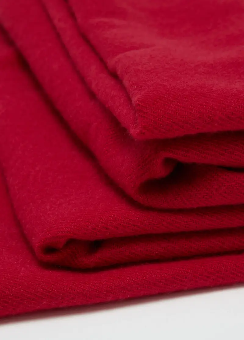 Pashmina In Pile Con Frange, Donna, Rosso miniatura 2