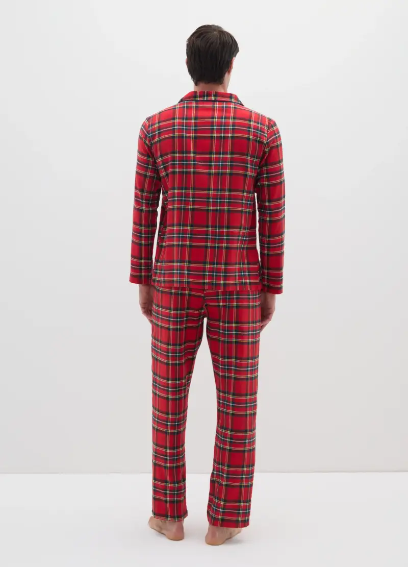 Pigiama A Quadri Multicolor In Puro Cotone E Flanella Regular Fit, Uomo, Multicolor miniatura 3