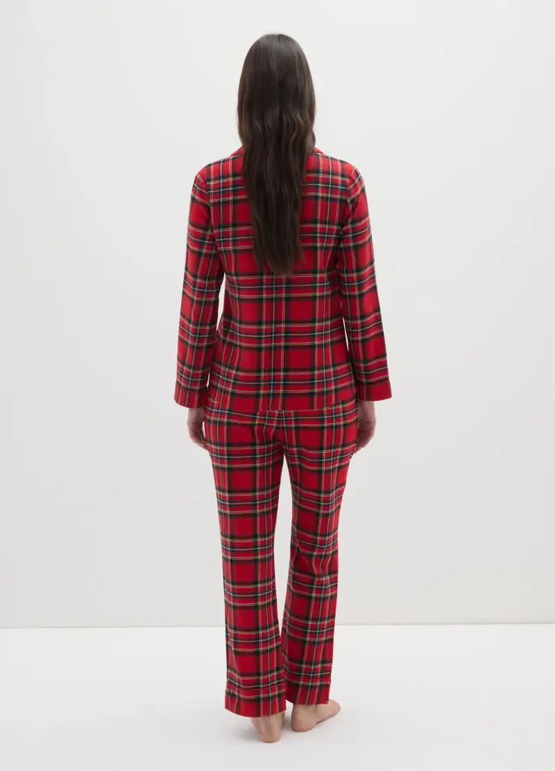 Pigiama A Quadri Multicolor In Puro Cotone Regular Fit, Donna, Multicolor miniatura 3