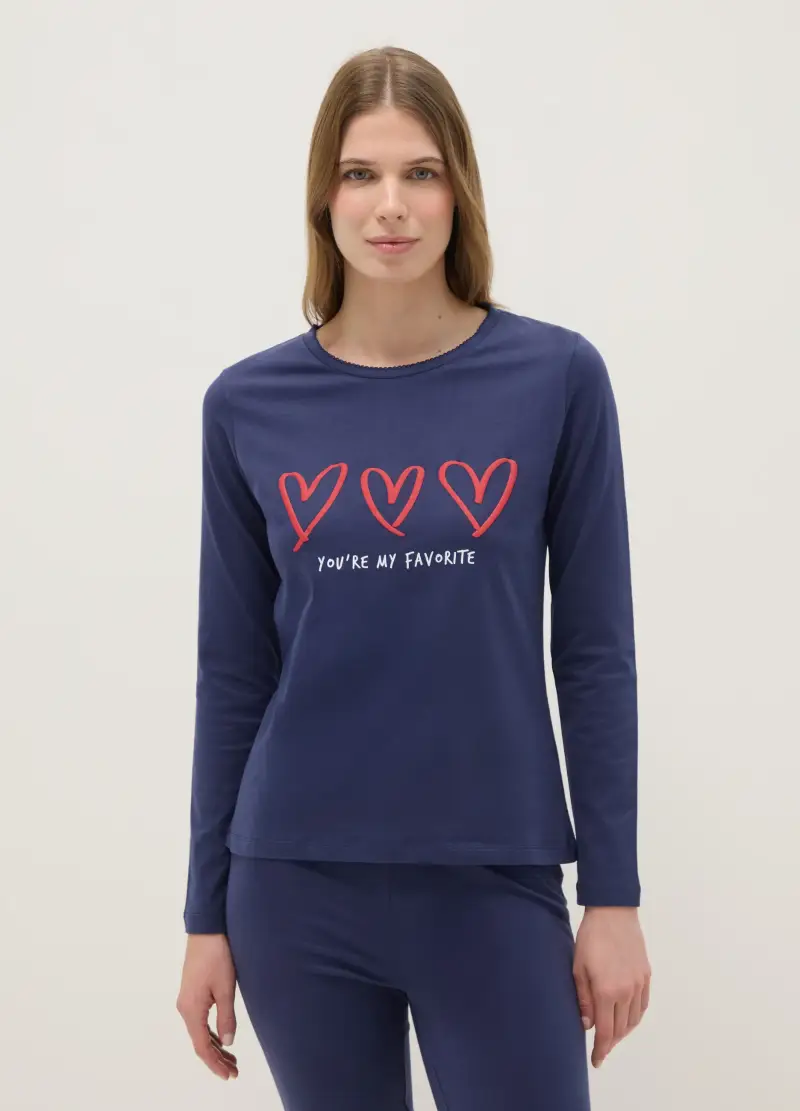 Ovs Pigiama Donna Blu in Cotone miniatura 2