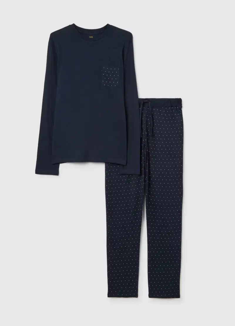 Pigiama Blu In Cotone, Uomo, Blu