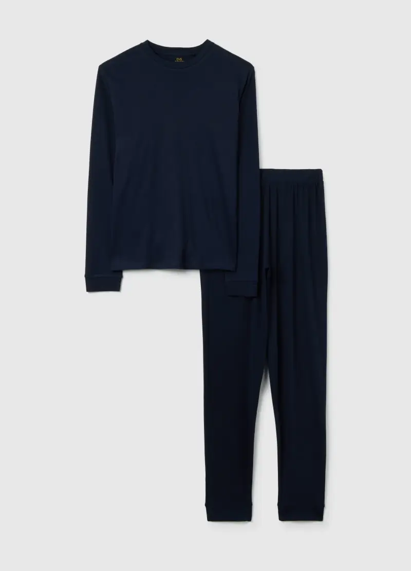 Pigiama Blu In Cotone, Uomo, Blu