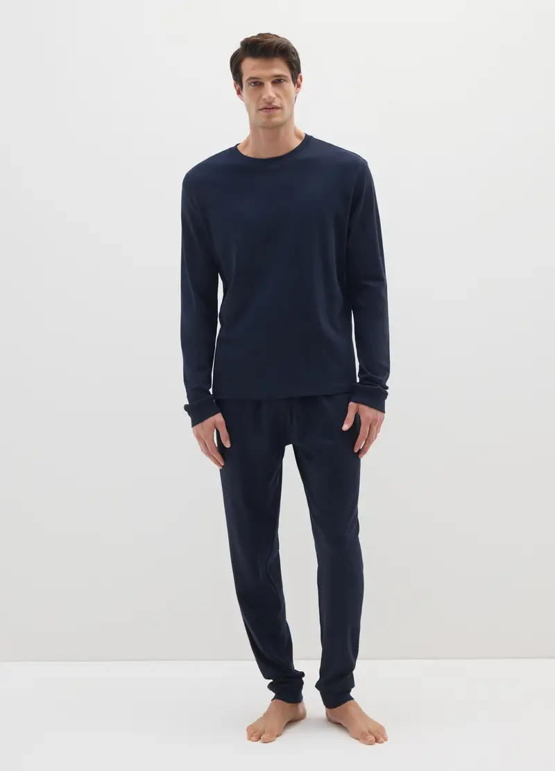 Pigiama Blu In Cotone, Uomo, Blu