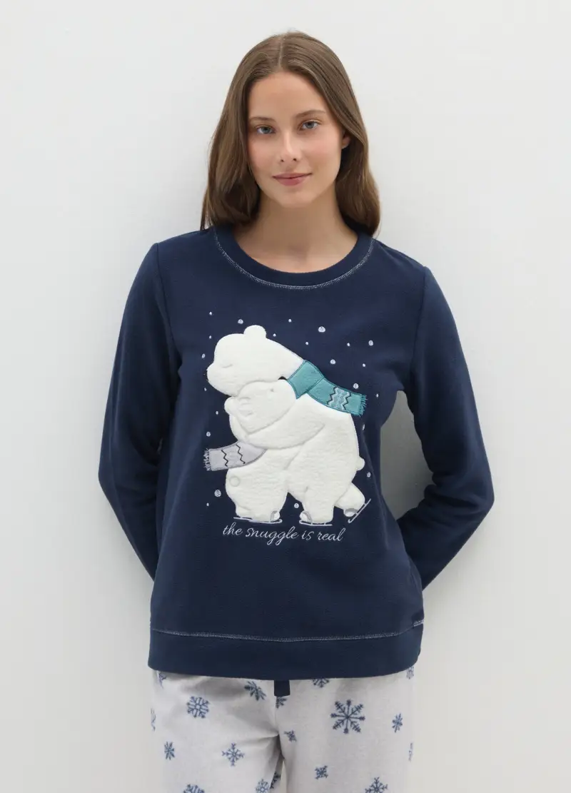 Pigiama Blu Multicolor Regular Fit Con Stampa, Donna, Multicolor miniatura 2