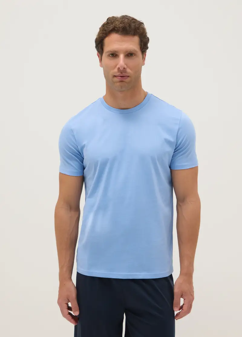 Pigiama Corto In Puro Cotone Multicolor Regular Fit, Uomo, Multicolor miniatura 2