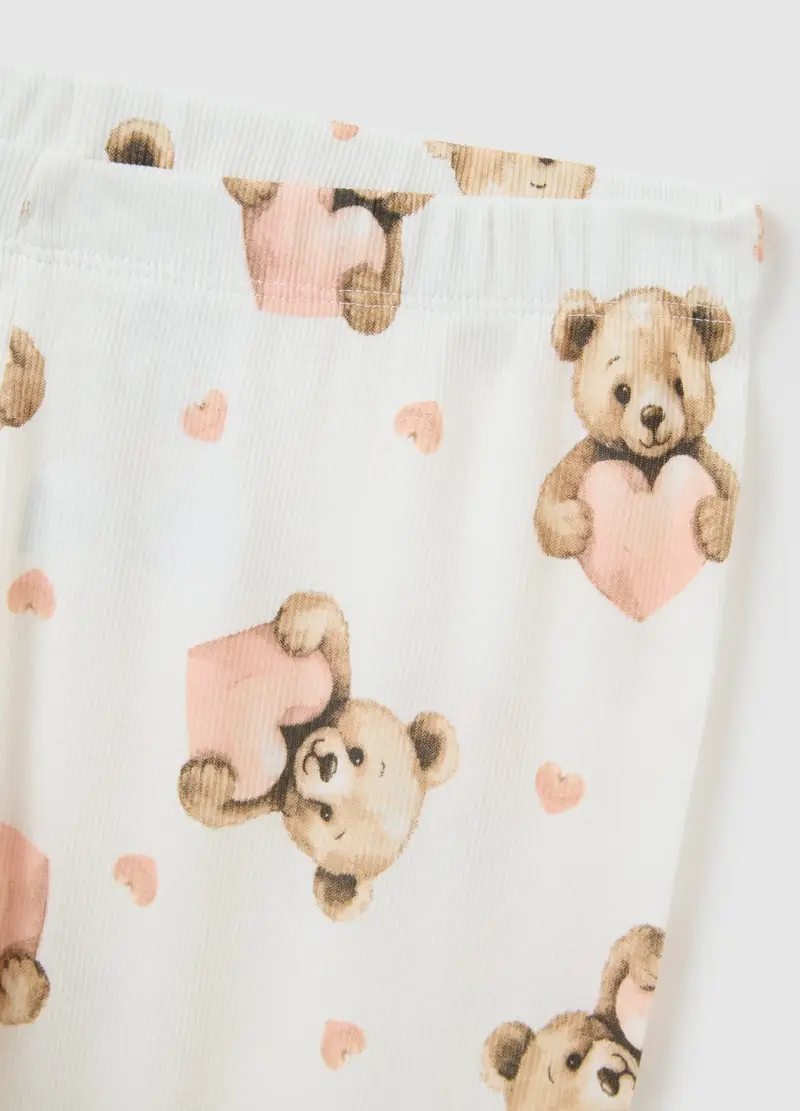 OVS, Pigiama Da Bambina In Puro Cotone Bianco Regular Fit, Bianco, Taglia: 3-4 miniatura 3