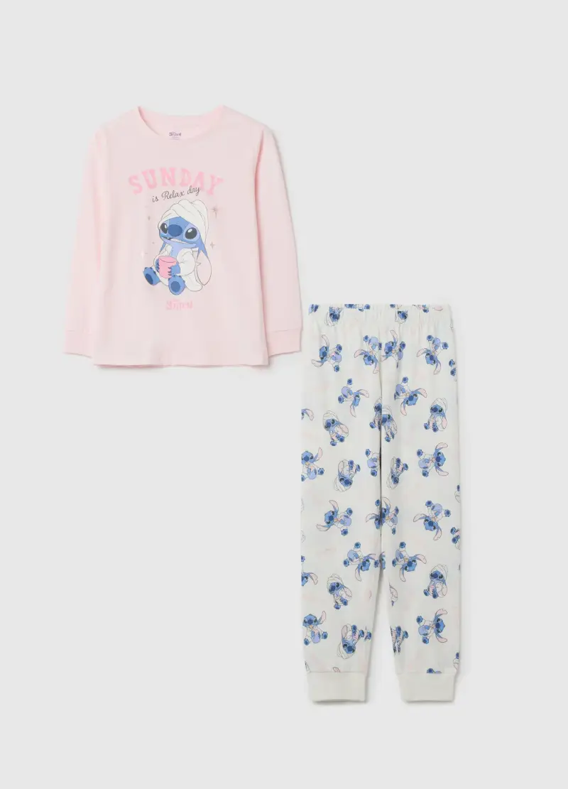 Pigiama Da Bambina In Puro Cotone Multicolor Con Stampa, Multicolor