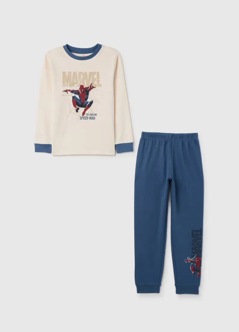 Pigiama Da Bambino In Puro Cotone Con Stampa Spider-man, Multicolor