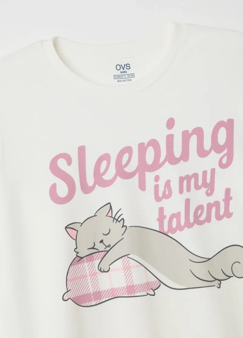 Pigiama Da Ragazza In Puro Cotone Multicolor Con Stampa, Bambina, Multicolor miniatura 2