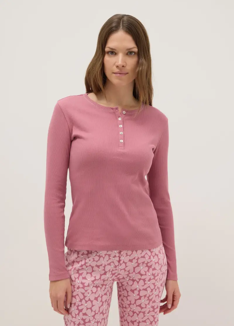 Pigiama Floreale Multicolor In Puro Cotone Regular Fit, Donna, Multicolor miniatura 2