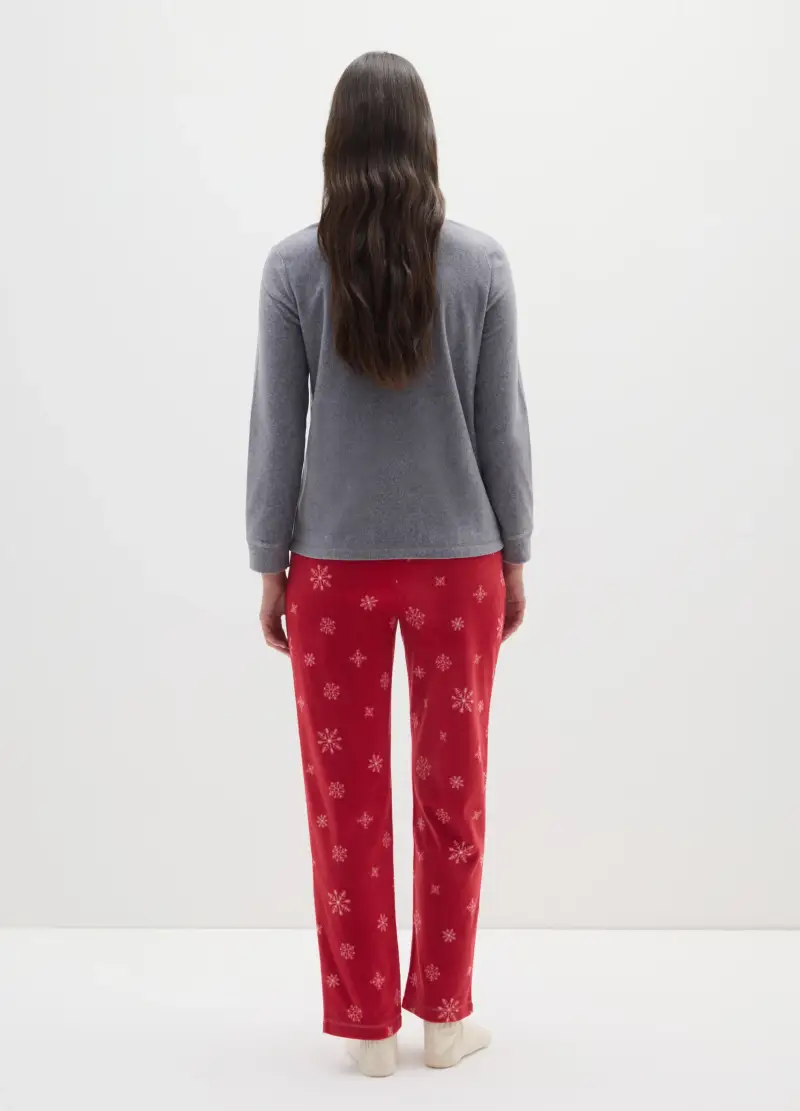 Pigiama Grigio E Rosso Regular Fit, Donna, Multicolor miniatura 3