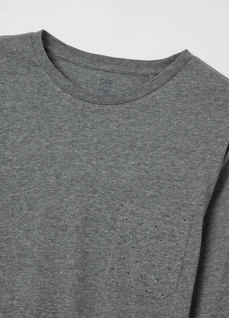 Pigiama Grigio In Cotone A Maniche Lunghe, Uomo, Grigio miniatura 2