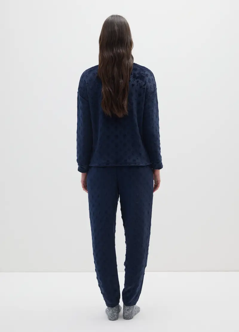 Pigiama In Coral Fleece Blu Regular Fit, Donna, Blu miniatura 3
