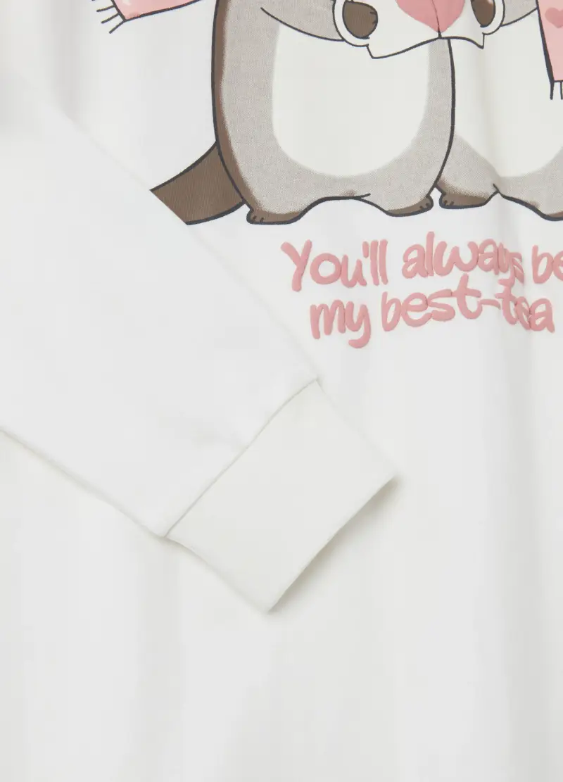 Pigiama In Cotone Bio Con Stampa, Bambina, Multicolor miniatura 3