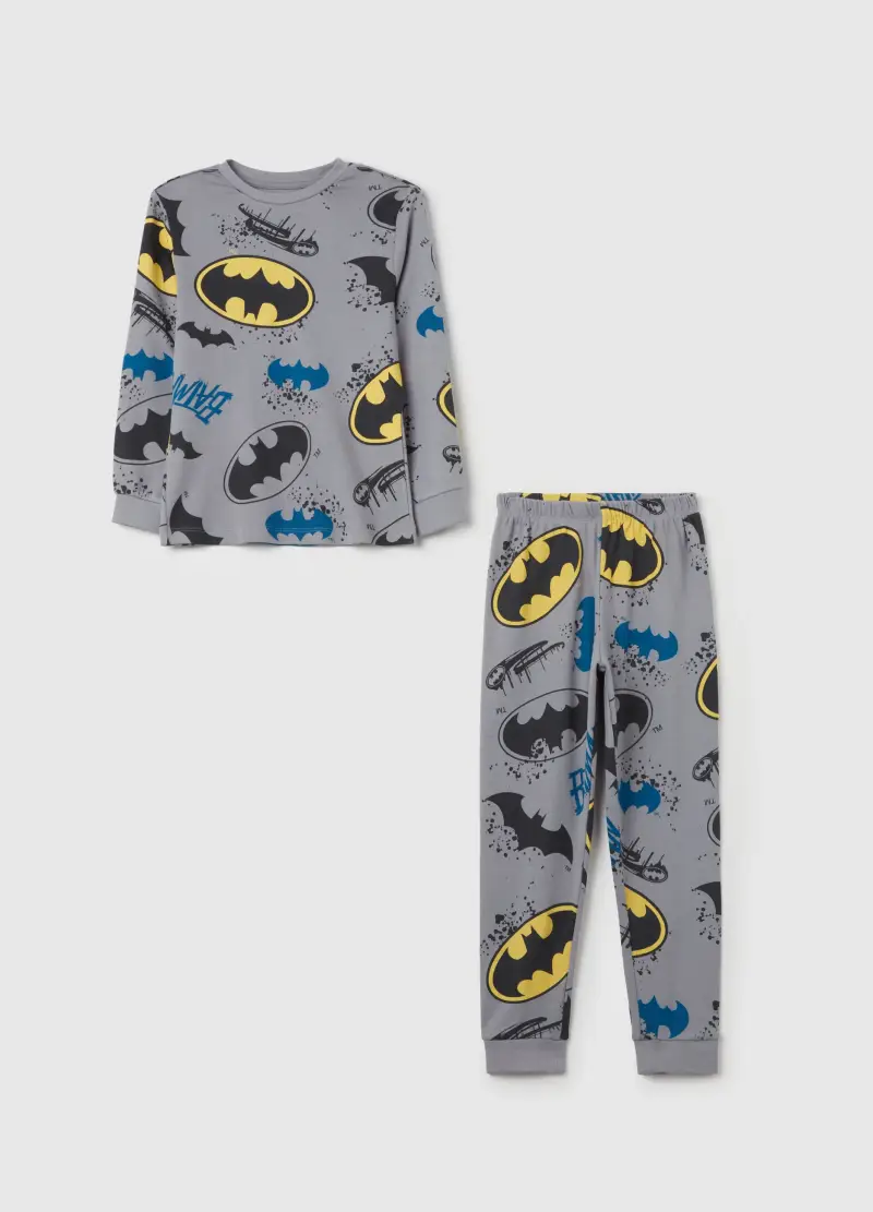 Pigiama In Cotone Bio Con Stampa Batman, Bambino, Multicolor