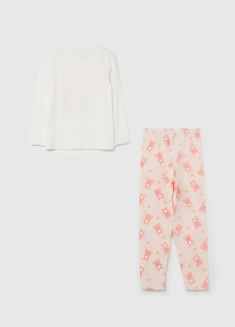 Pigiama In Cotone Bio "sleep Less Dream More", Bambina, Multicolor miniatura 2