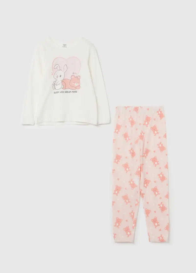 Pigiama In Cotone Bio "sleep Less Dream More", Bambina, Multicolor