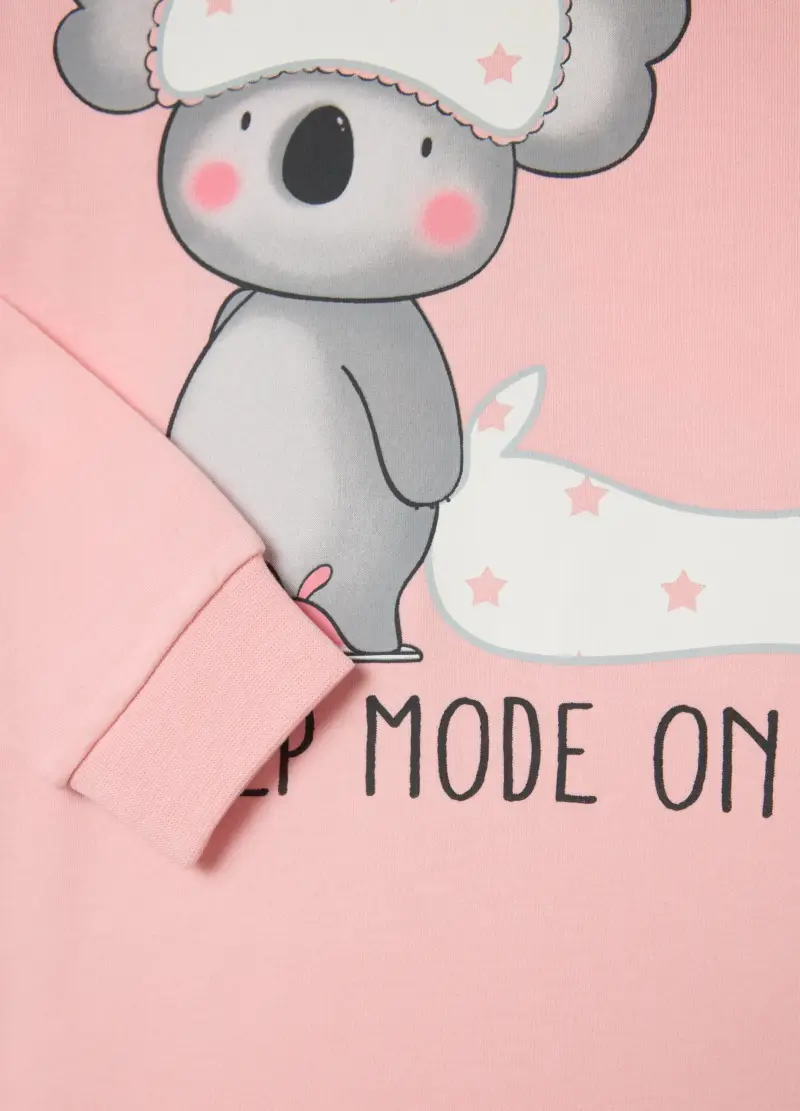 Pigiama In Cotone Bio "sleep Mode On", Bambina, Multicolor miniatura 3