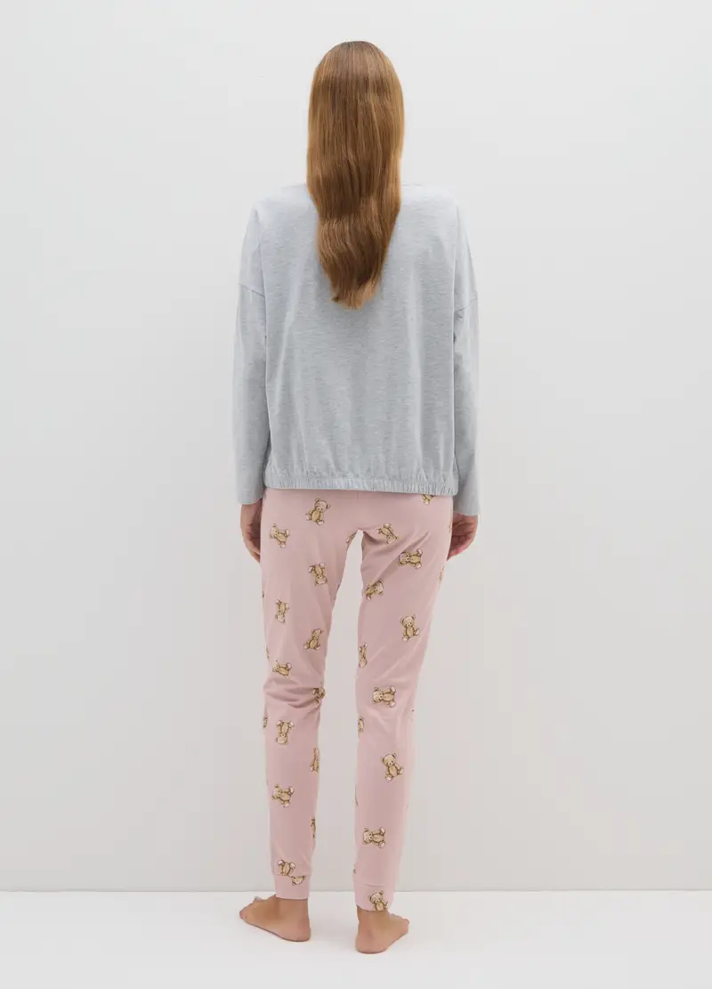 Pigiama In Cotone Multicolor Regular Fit Con Stampa, Donna, Multicolor miniatura 3