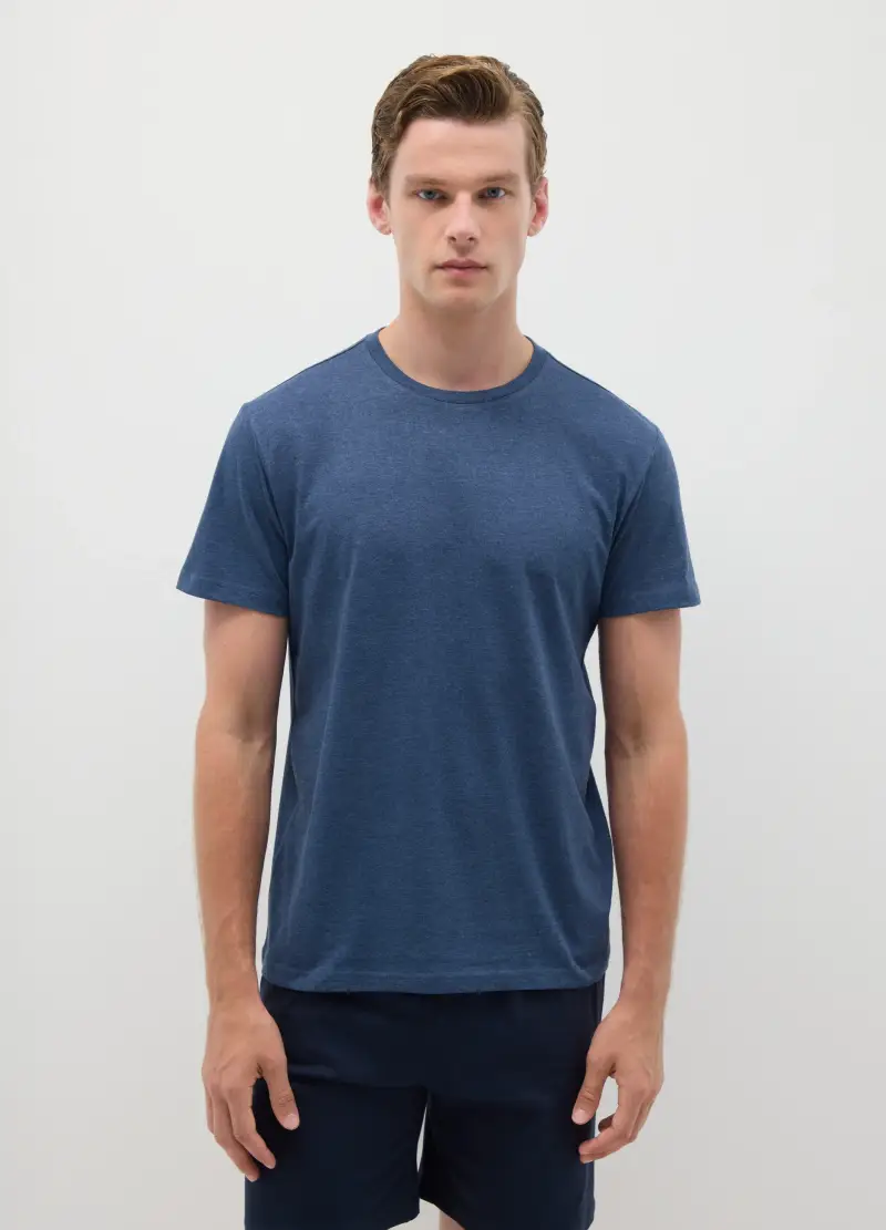 Pigiama In Misto Cotone Blu Regular Fit, Uomo, Blu miniatura 2