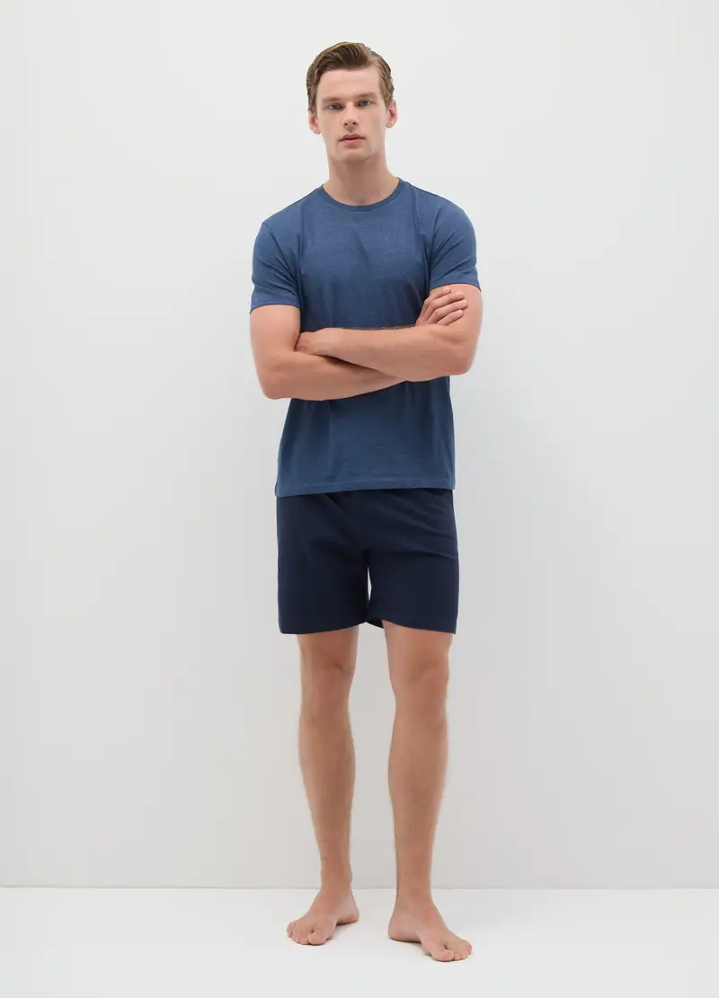 Pigiama In Misto Cotone Blu Regular Fit, Uomo, Blu