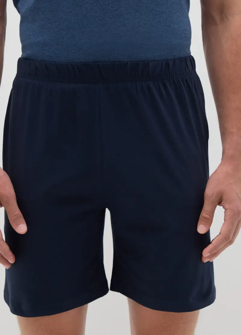 Pigiama In Misto Cotone Blu Regular Fit, Uomo, Blu miniatura 3