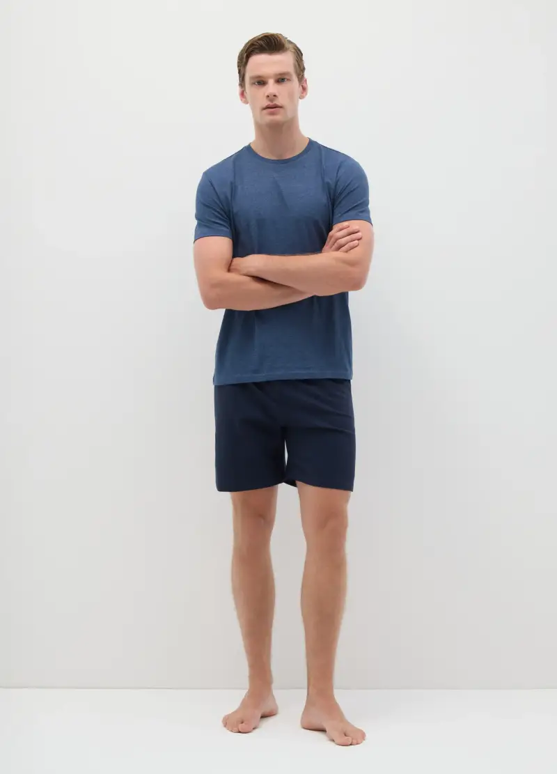 Pigiama In Misto Cotone Blu Regular Fit, Uomo, Blu