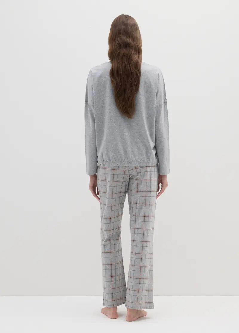 Pigiama In Misto Cotone Grigio Regular Fit, Donna, Grigio miniatura 3