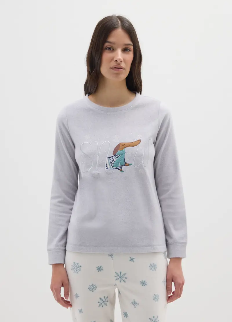 Pigiama In Misto Pile Multicolor Regular Fit, Donna, Multicolor miniatura 2